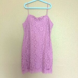 Mi Ami short light lace‎ dress size L soft purple with adjustable straps